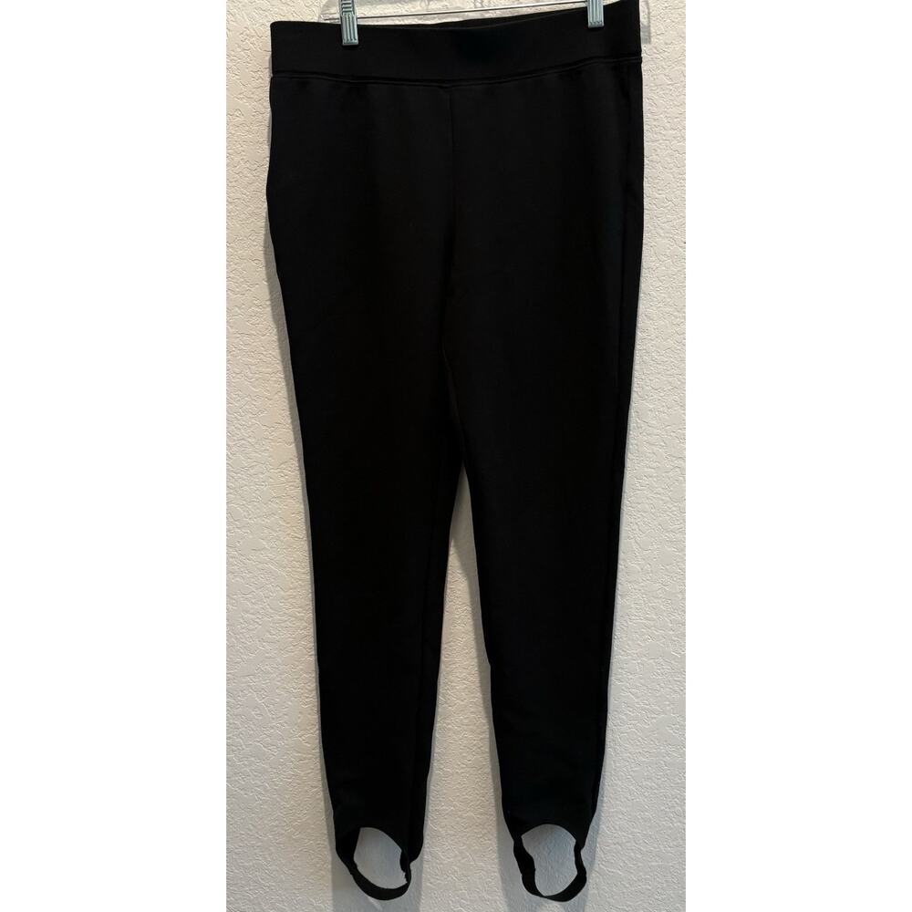 Chico’s Ponte Black Stirrup Pants Size 1 (8)
